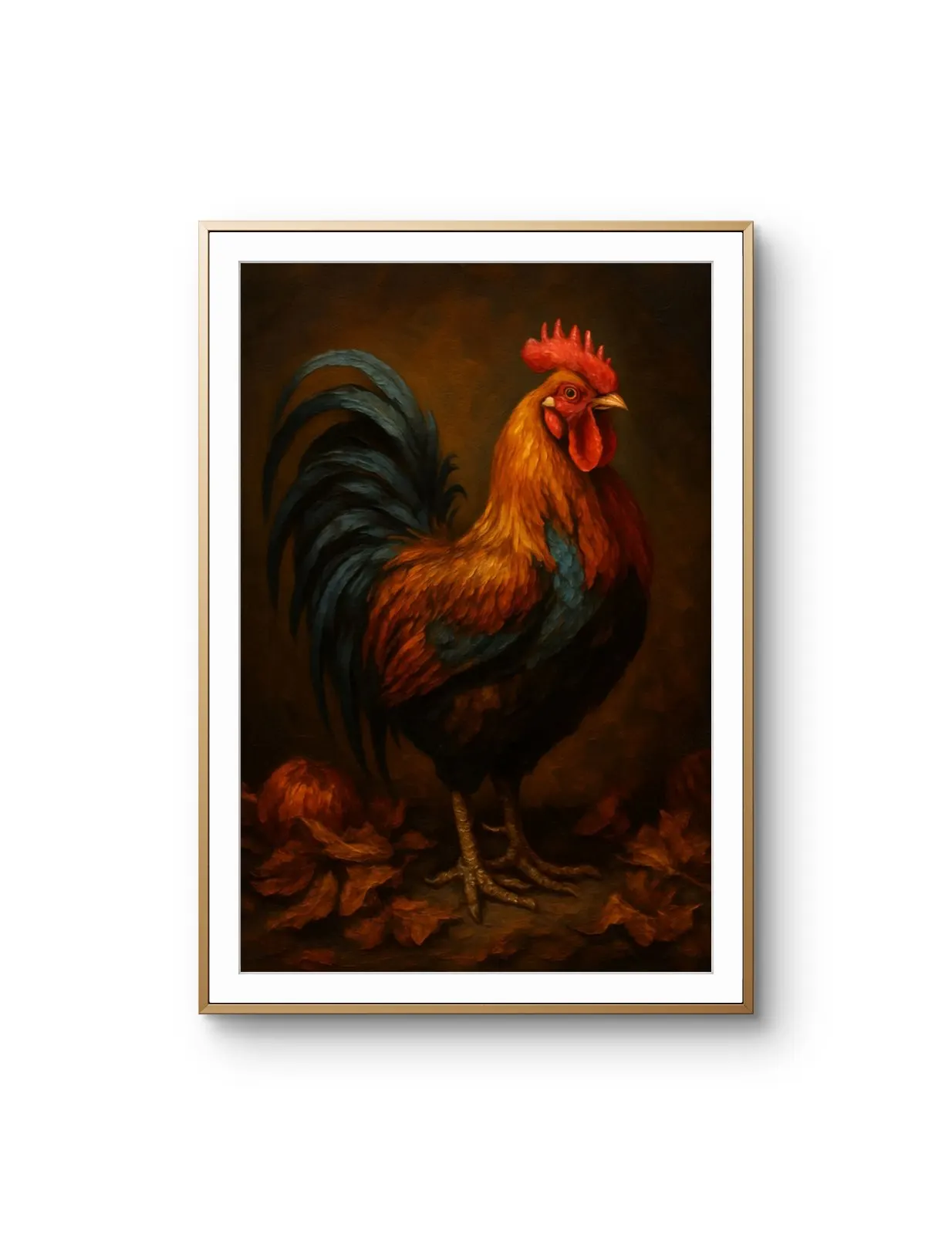 Elena Aureli - The Autumn Rooster — Mixed Media grafika artystyczna przez Elena Aureli