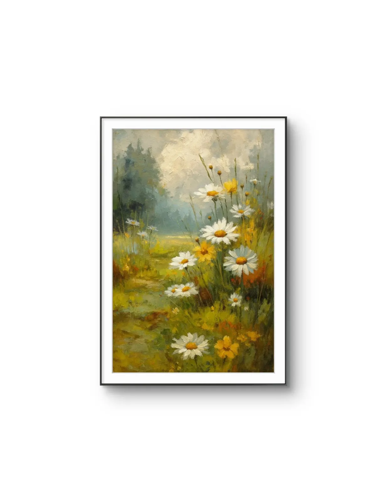Henri des Bois - Daisy Path — Mixed Media grafika artystyczna przez Henri des Bois