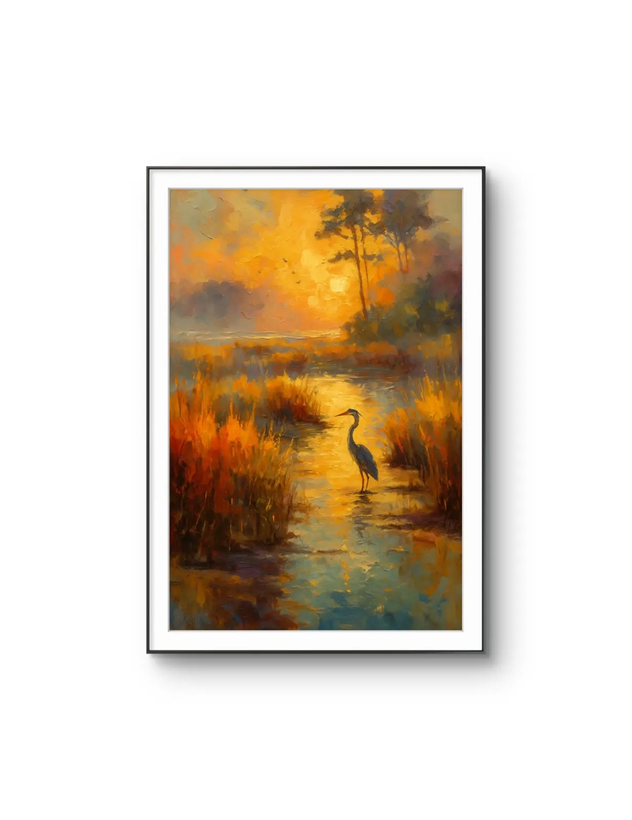 Henri des Bois - Golden Reflections — Mixed Media grafika artystyczna przez Henri des Bois