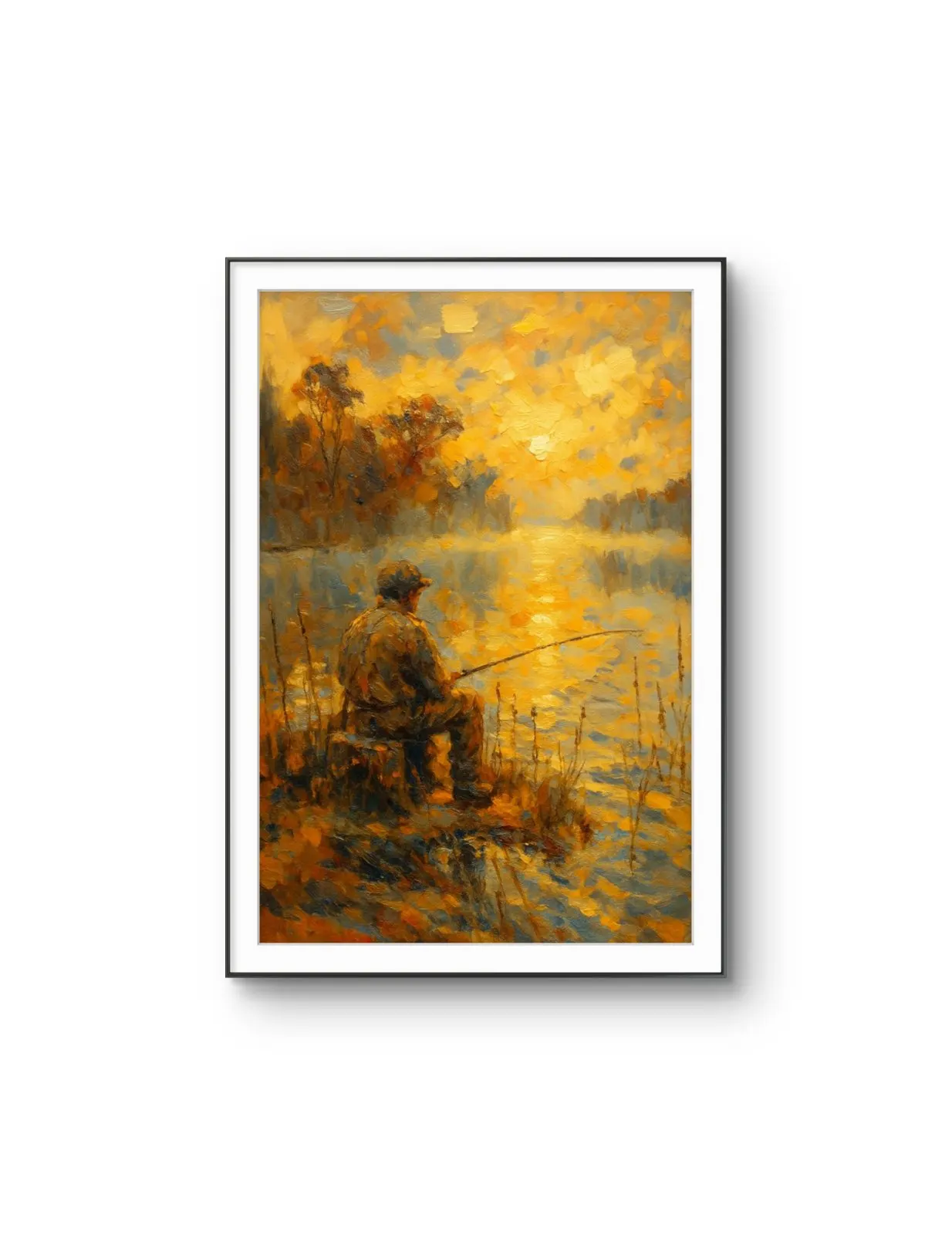 Henri des Bois - Golden Tranquility — Mixed Media grafika artystyczna przez Henri des Bois
